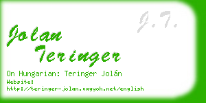 jolan teringer business card